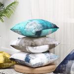 Turquoise and Grey Decorative Throw Pillow Covers 18x18