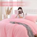 Smoofy Pink Fluffy Queen Comforter Set - 3 Pieces