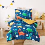 Dinosaur Toddler Bedding Set - 4 Pieces Navy Blue