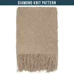 PAVILIA Tan Taupe Soft Knit Throw Blanket