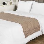 PAVILIA Tan Taupe Soft Knit Throw Blanket
