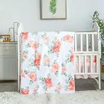 Pastel Pink Floral Baby Crib Bedding Set