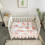 Pastel Pink Floral Baby Crib Bedding Set