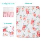 Pastel Pink Floral Baby Crib Bedding Set