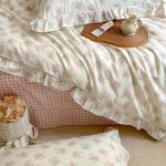 Pink Floral Cotton Duvet Cover Set for Queen