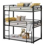 LIKIMIO Triple Twin Bunk Bed with Ladders