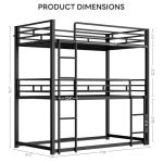 LIKIMIO Triple Twin Bunk Bed with Ladders