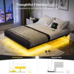 Full Size Floating Bed Frame with LED Lights