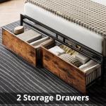 Full Size Bed Frame with Storage Headboard and Drawers