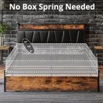 Full Size Bed Frame with Storage Headboard and Drawers