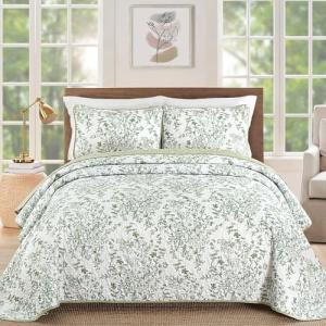 Sage Green King Size Quilt Bedding Set