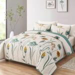 WONGS Floral Quilt Set Queen with Pillowcases