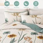 WONGS Floral Quilt Set Queen with Pillowcases