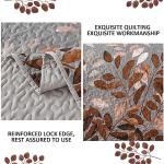 Brown Floral Queen Quilt Set - 3 Pieces