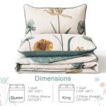 WONGS Floral Quilt Set Queen with Pillowcases