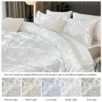 White Satin Full Comforter Set with Sheets