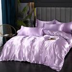 Luxury Light Purple Satin Bedding Set for Adults