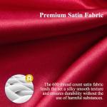 Burgundy King Size Silk-Like Satin Bed Set