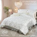 White Satin Full Comforter Set with Sheets