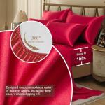 Burgundy King Size Silk-Like Satin Bed Set