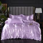 Luxury Light Purple Satin Bedding Set for Adults