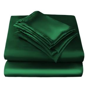Emerald Green Satin Twin Sheet Set – 3 Pieces
