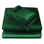 Emerald Green Satin Twin Sheet Set – 3 Pieces