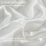 White Satin Full Comforter Set with Sheets