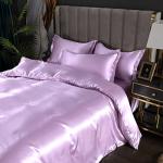 Luxury Light Purple Satin Bedding Set for Adults