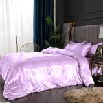 Luxury Light Purple Satin Bedding Set for Adults