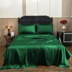 Emerald Green Satin Twin Sheet Set – 3 Pieces