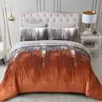Thanksgiving Burnt Orange Queen Comforter Set