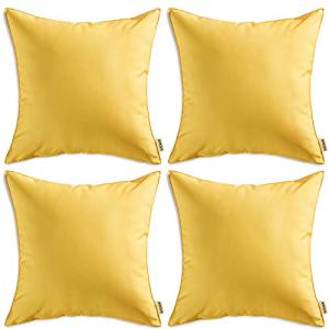 MIULEE Set of 4 Waterproof Outdoor Pillow Covers