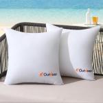 MIULEE Waterproof Outdoor Throw Pillow Inserts - 2 Pack