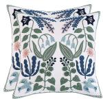 Tosleo Floral Embroidered Pillow Covers Set of 2