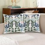 Tosleo Floral Embroidered Pillow Covers Set of 2