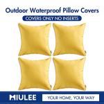 MIULEE Set of 4 Waterproof Outdoor Pillow Covers