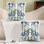 Tosleo Floral Embroidered Pillow Covers Set of 2