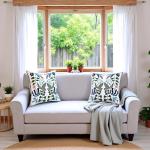 Tosleo Floral Embroidered Pillow Covers Set of 2
