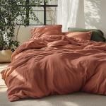 Bedsure King Linen Duvet Cover Set, Burnt Orange