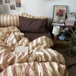 Mixinni Retro Striped Queen Duvet Cover Set