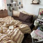 Mixinni Retro Striped Queen Duvet Cover Set