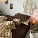 Mixinni Retro Striped Queen Duvet Cover Set