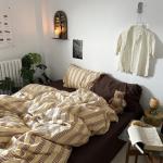 Mixinni Retro Striped Queen Duvet Cover Set