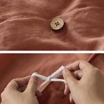Bedsure King Linen Duvet Cover Set, Burnt Orange