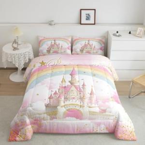 Pink Castle Comforter Set for Kids' Bedrooms