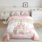 Pink Castle Comforter Set for Kids' Bedrooms