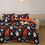 King Size Halloween Skull and Pumpkin Duvet Set