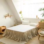 BISELINA French Linen Ruffle Bed Skirt, 18-Inch