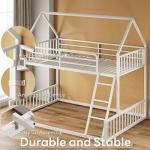 LIKIMIO Twin Over Full House Bunk Bed, White